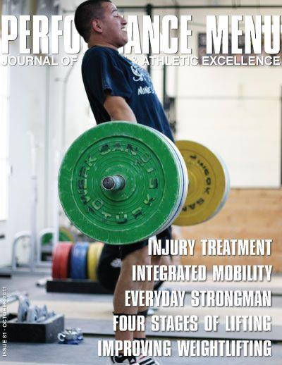 Mike Leon lifting weights featured on cover of Performance Journal.