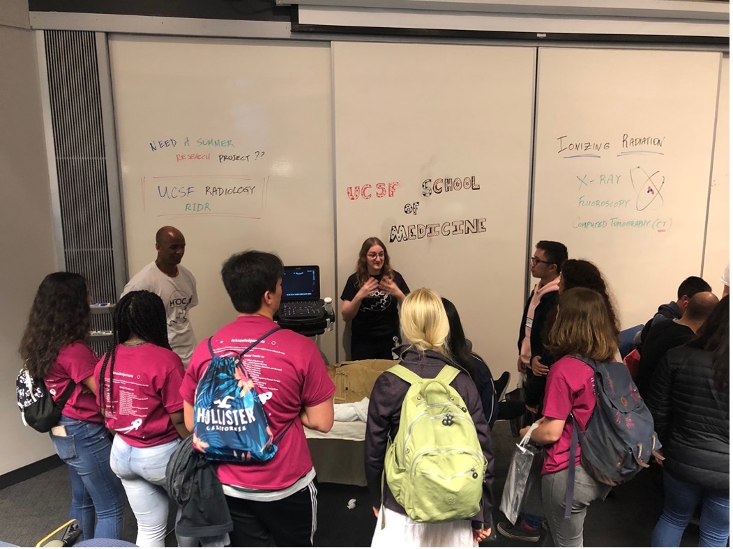 Students learn about UCSF from Dr. Vella at the “Inside UCSF” event in 2019.