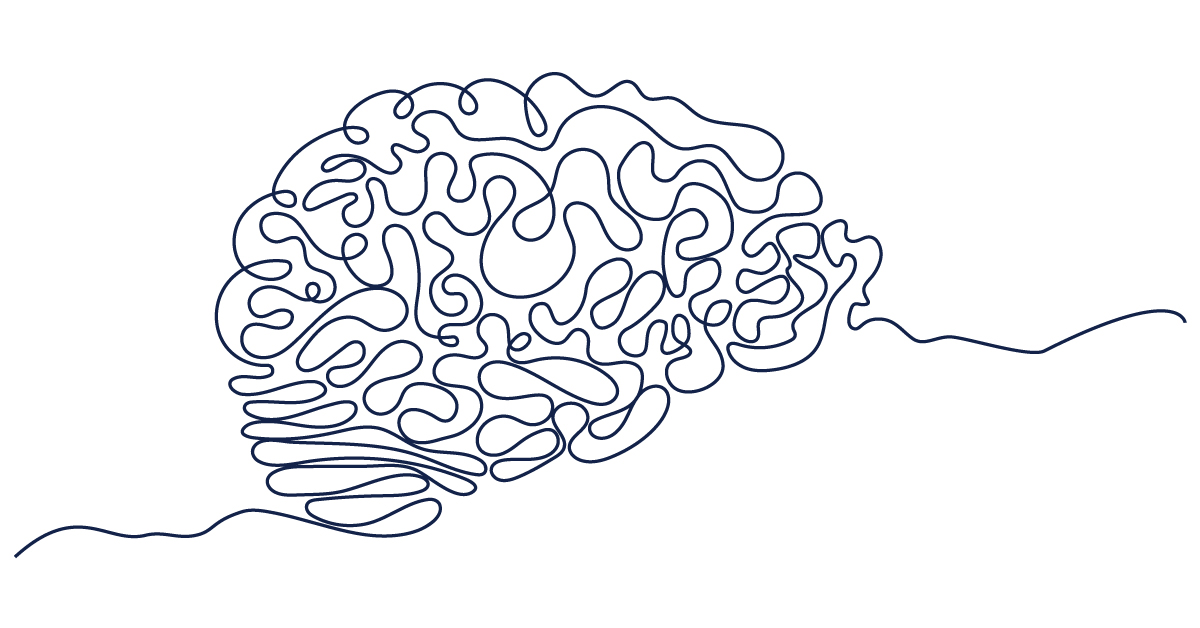 line drawing of the brain