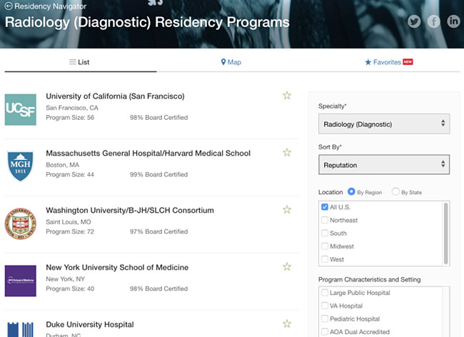 UCSF Diagnostic Radiology Residency Program Ranks #1 in U.S.