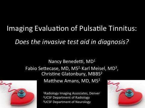 Imaging Evaluation of Pulsatile Tinnitus
